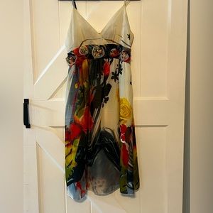 Sheer midi dress with slip lining